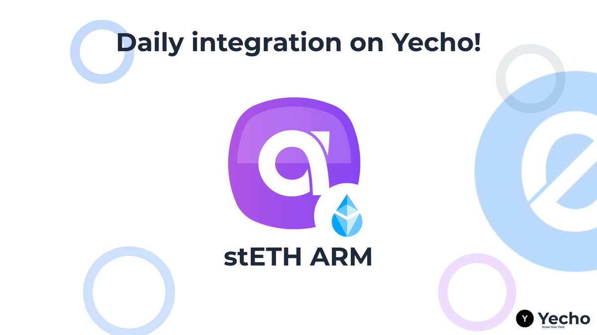 YechoApp's tweet image. Yecho now supports a new asset from @OriginProtocol : stETH ARM.
Starting today, if you hold this token, Yecho will automatically track your daily incomes in WETH generated by it.
Start monitoring your daily incomes today 👉yecho.app