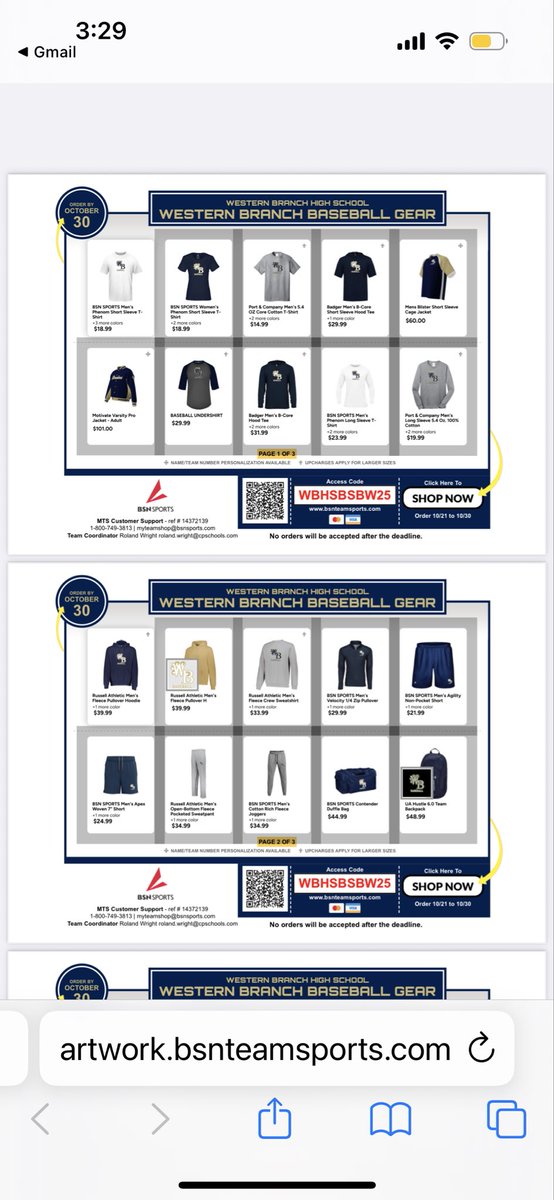 Fall team store is open great for Christmas gifts