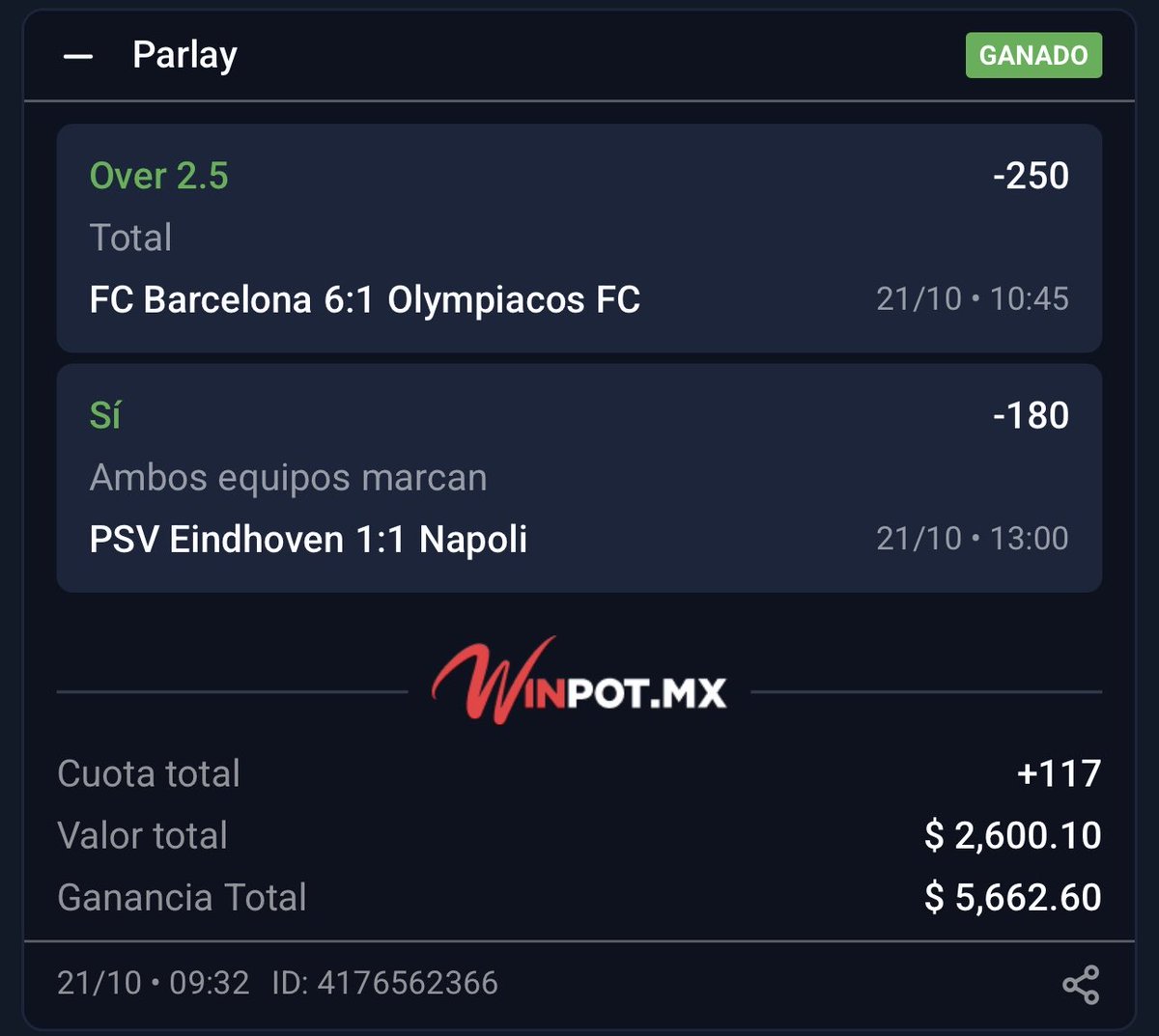 SmartBetsMex's tweet photo. PASO 2: $2,600.10 a $5,662.60 ✅

Seguimos avanzando en el reto, el paso 2 se cobra CAMINANDO en 35 minutos 🔥

Y seguimossss, cada vez se sienten más cerca los $10k.

Si quieres recibir el paso 3, puedes entrar al grupo de OCTUBRE. 🎃

OCT x $400mxn
OCT + NOV x $1,000mxn https://t.co/x6NfZ2vkt4
