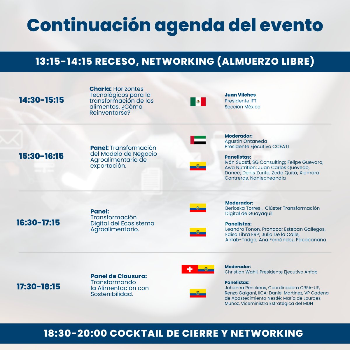 ANFAB_Ec's tweet photo. ¡Sé parte del evento que transformará el sector agroalimentario ecuatoriano!

Este 29 de octubre, en el Quorum Paseo San Francisco – Quito. 

Agenda del evento 👉 https://t.co/lYB6LsEUtk
Regístrate gratis 👉https://t.co/7Qn1XCqr5v https://t.co/FTcSZIoBUB