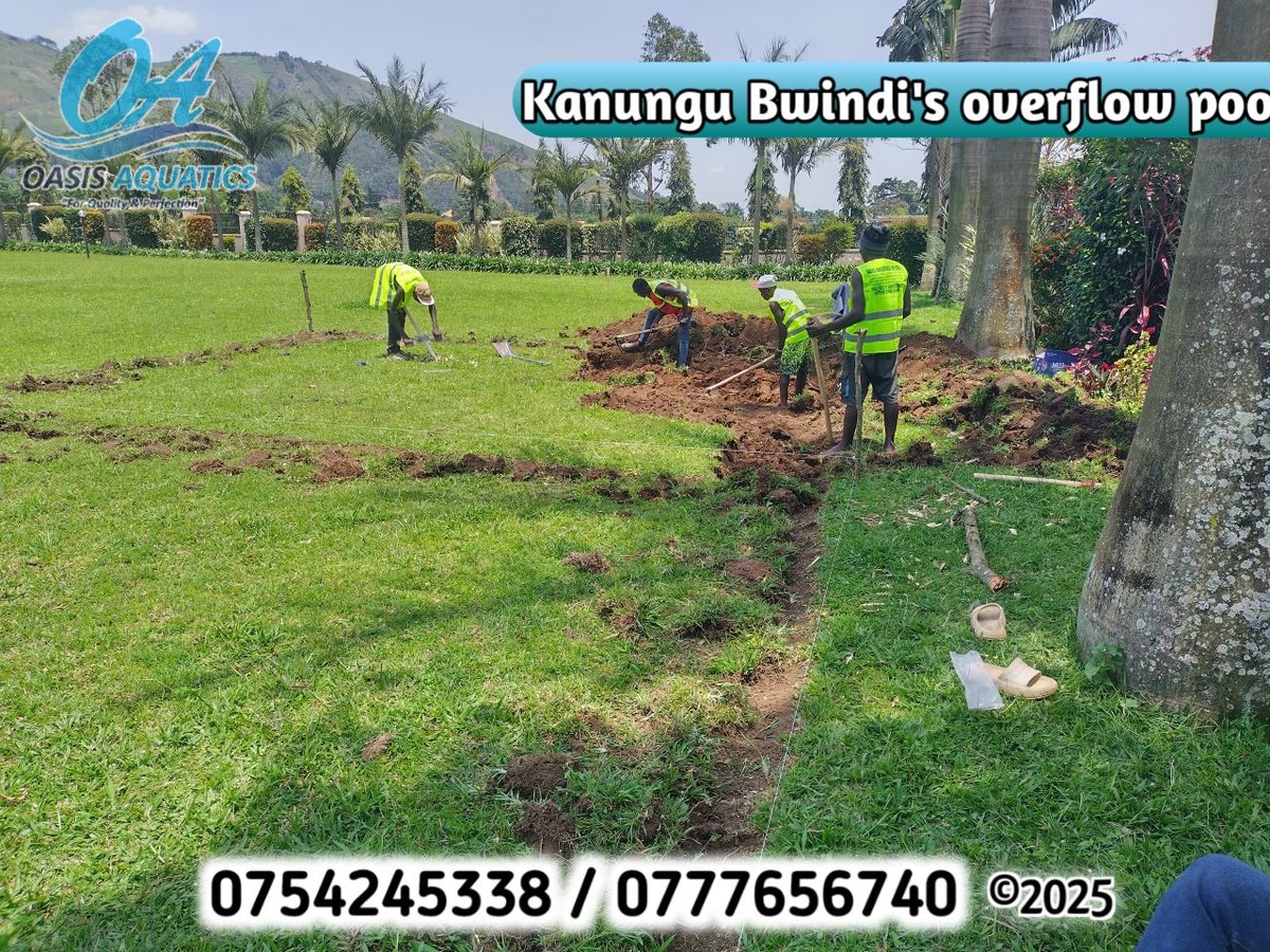 🏗️ Project in Progress!
We’re excited to be setting up and digging the Kanungu Bwindi Overflow Swimming Pool (20m x 7m)

👇🏻tiktok.com/@oasisaquatics…
📞 Contact us today 
0754245338 / 0777656740
Our site: 👇🏻oasisaquaticsugltd.com
#OasisAquaticsUganda #SwimmingPoolConstruction #
