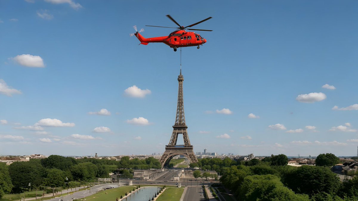 Pediavenir's tweet image. 🚨🇫🇷 URGENT – Après le cambriolage du Louvre, des individus ont VOLÉ la Tour Eiffel avec un hélicoptère.