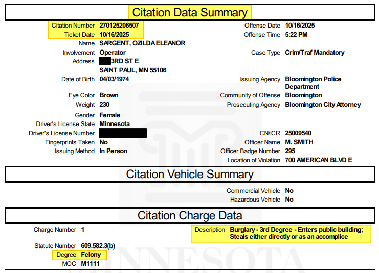 CrimeWatchMpls (@crimewatchmpls) on Twitter photo Felony burglary is now a "citation" offense in Hennepin County. No arrest, no booking. Just a ticket and be on your way. Felony burglary is now a "citation" offense in Hennepin County. No arrest, no booking. Just a ticket and be on your way.