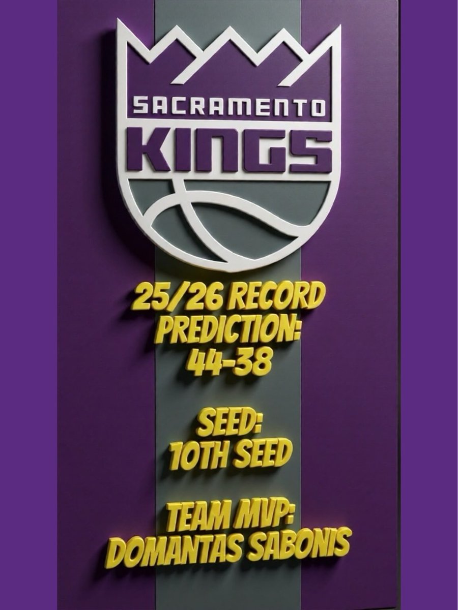 We predict Record, Playoff Seeding, Team MVP for the #SacramentoKings . The #kings will finish with 44-38 record, be the 10th seed in the Western Conference, &amp; Team MVP will be #DomantasSabonis .  #nba #basketball #sports #sportsnews #trending #nbatrending #sportstrending #mvp