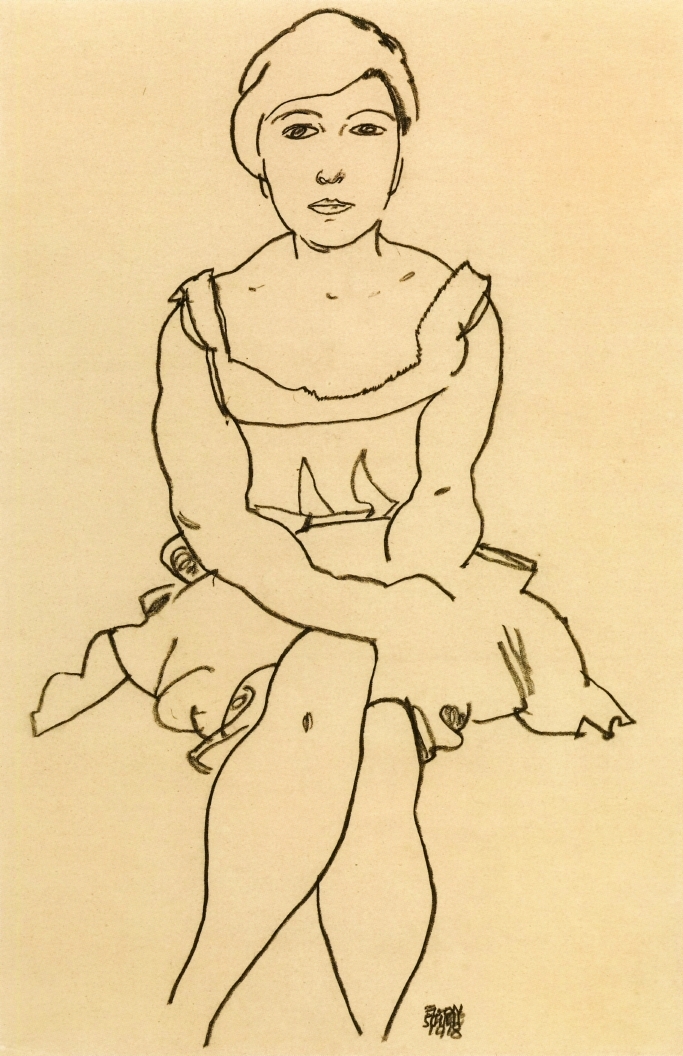 artistschiele's tweet image. Sitting Woman, 1918 #artbots #schiele