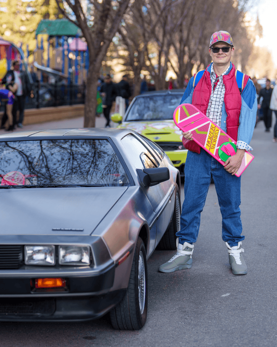 EdmontonExpo's tweet photo. Great Scott ⚡ It's Back to the Future Day! We're revving up the DeLorean to 88 MPH to celebrate the day Marty and Doc Brown traveled to the future–October 21, 2015 🕰️
#BackToTheFutureDay #EDMONTONEXPO #ChristopherLloyd #GreatScott #ThisIsHeavy https://t.co/JQLx5Do5bY