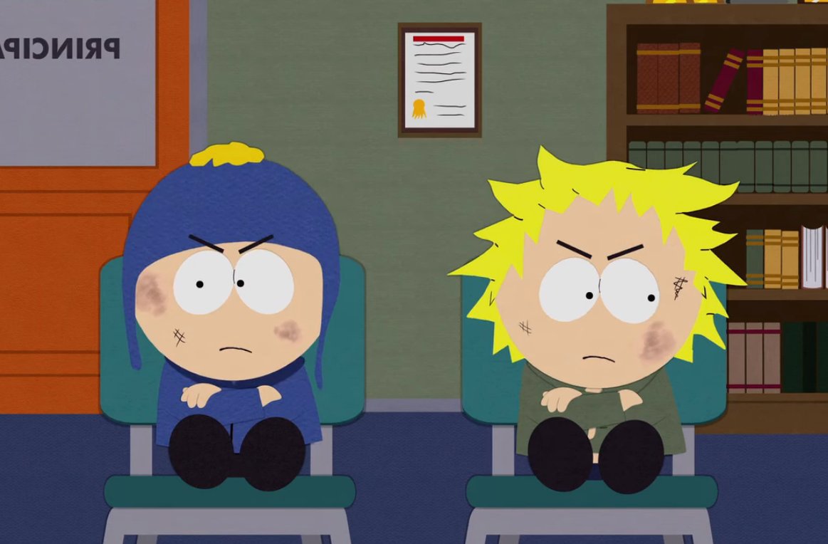 DucksAreDead's tweet image. "Craig? Craig got in a fight?"
"Yes, with his boyfriend. Just a lovers' quarrel, probably."