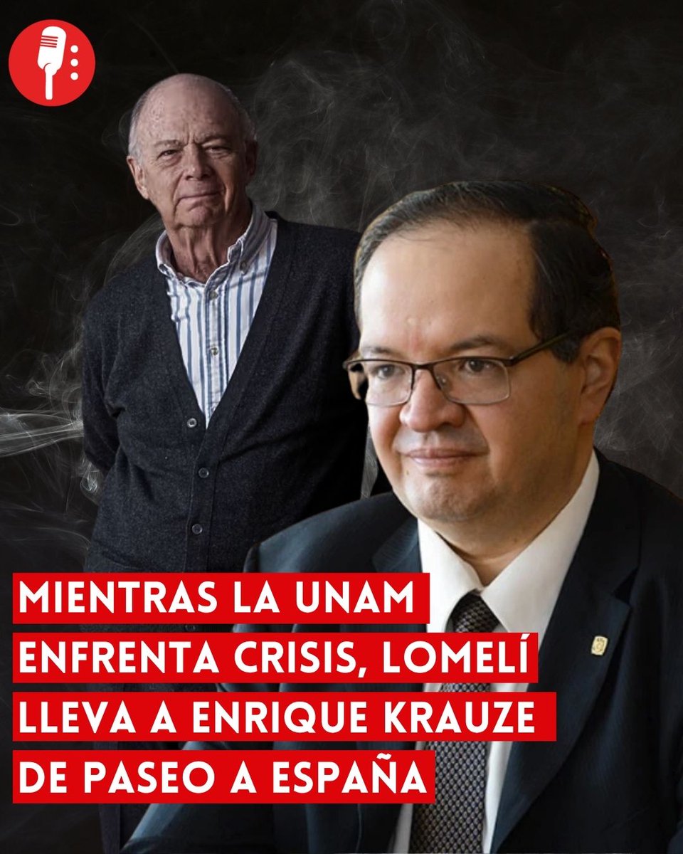 Los Reporteros MX (@reporterosmx_) on Twitter photo ⭕ OJO | UNAM LLEVA A KRAUZE DE PASEO A ESPAÑA
Mientras la UNAM (<a href="/UNAM_MX/">UNAM</a>) enfrenta paros y crisis de seguridad, su rector Leonardo Lomelí viaja a España para dar conferencia con Enrique Krauze (<a href="/EnriqueKrauze/">Enrique Krauze</a>), sin responder a la comunidad universitaria. ¿Prioridades o ⭕ OJO | UNAM LLEVA A KRAUZE DE PASEO A ESPAÑA
Mientras la UNAM (<a href="/UNAM_MX/">UNAM</a>) enfrenta paros y crisis de seguridad, su rector Leonardo Lomelí viaja a España para dar conferencia con Enrique Krauze (<a href="/EnriqueKrauze/">Enrique Krauze</a>), sin responder a la comunidad universitaria. ¿Prioridades o