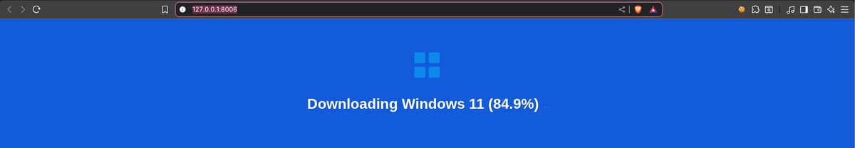 Decided to do a quick test to see how bad Windows 11 really is. Fired a single command to spin up a docker VM and there we go... Windows 11 downloading.
And yes I have NEVER user Windows 11 before so this is going to be interesting! ☺️☺️