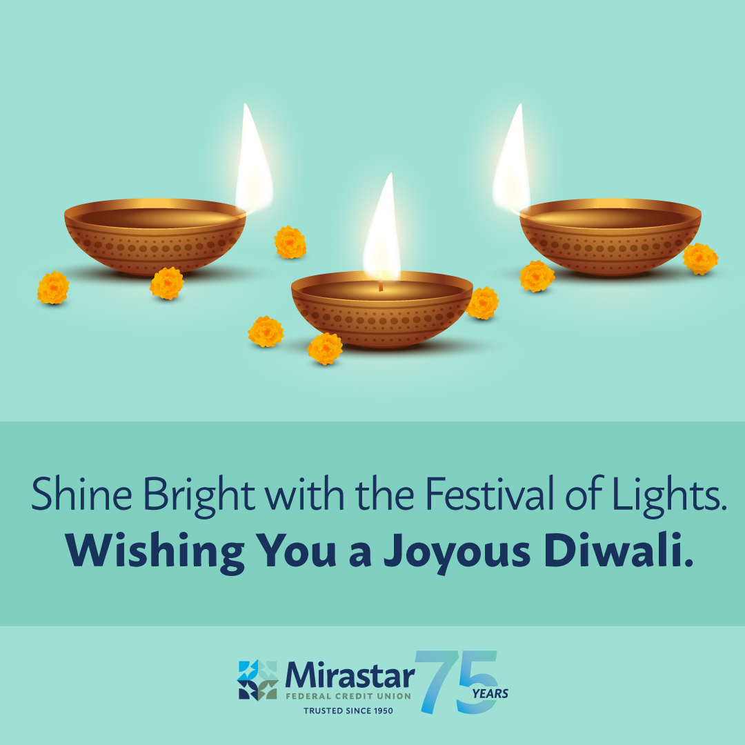 mirastar_fcu's tweet image. As millions celebrate Diwali, we at Mirastar reflect on its profound meaning. Just as diyas light up homes, we're here to brighten your financial future. Shubh Deepavali to our diverse community! 🪔✨
#MirastarFCU #FestivalOfLights #CommunityStrong