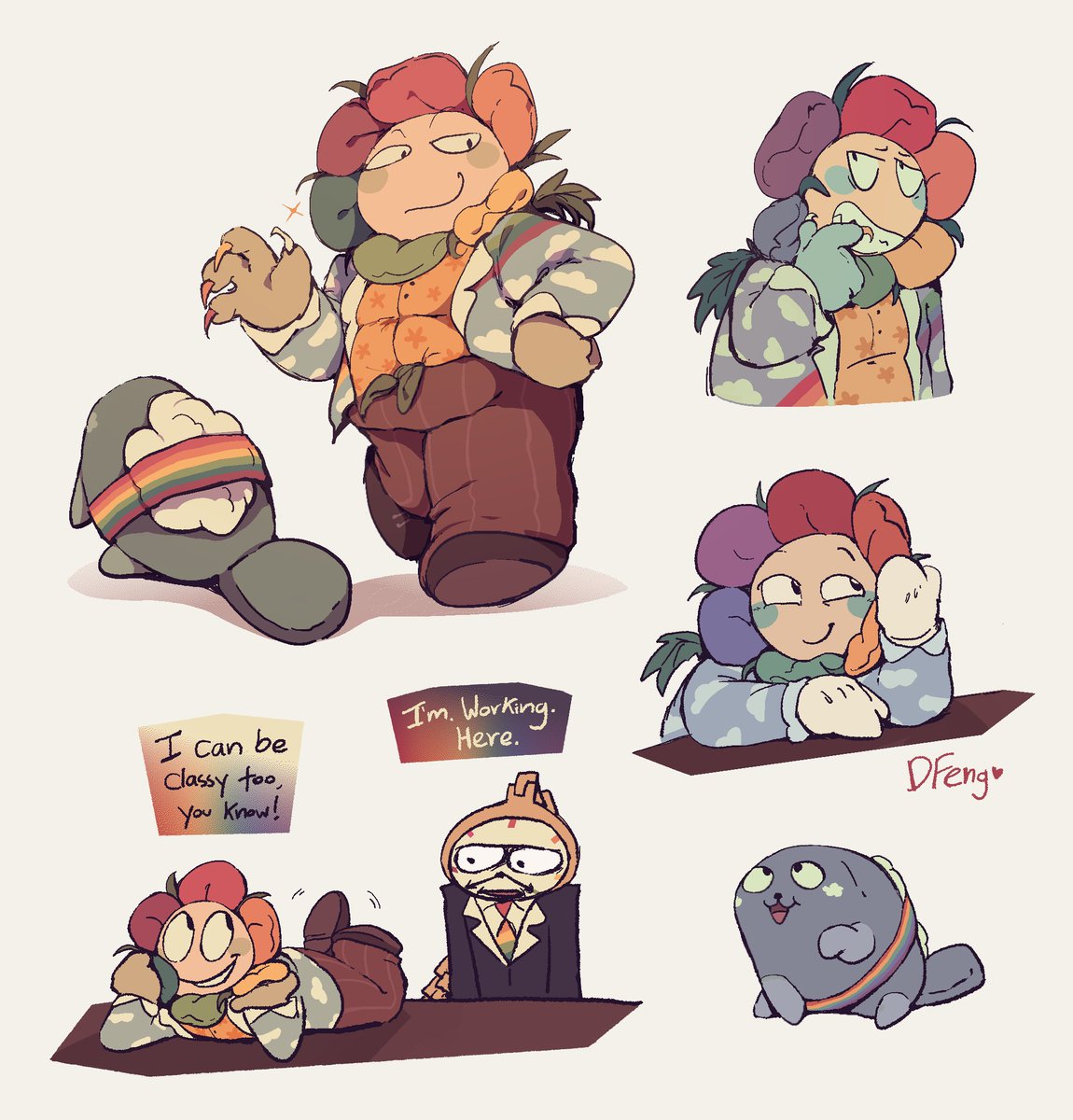 DangDFeng's tweet image. more of that rainbow room-inspired outfit again #dandysworld #dandysworldfanart