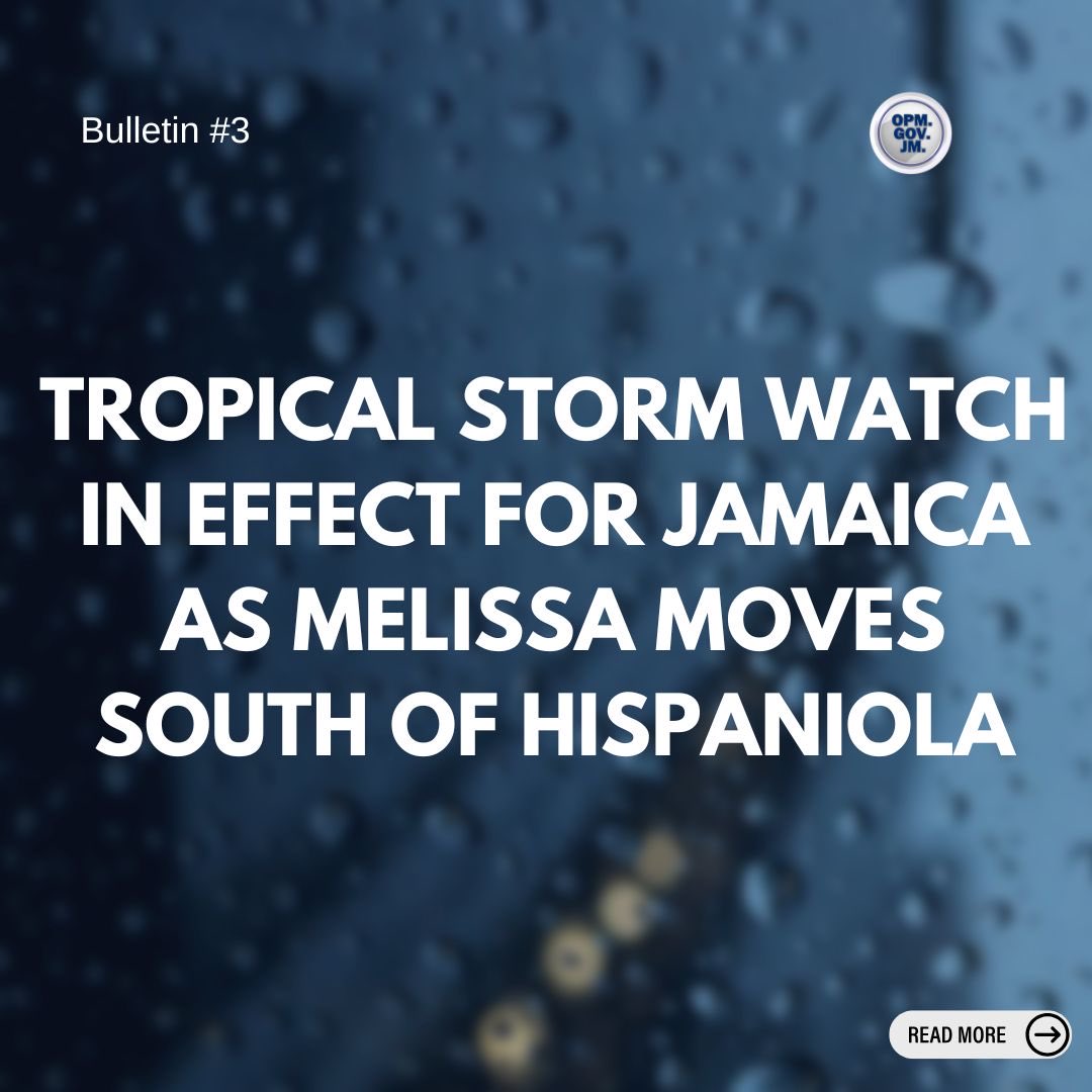 AndrewHolnessJM's tweet image. #PressRelease: Tropical storm watch in effect for Jamaica as Melissa moves south of Hispaniola.