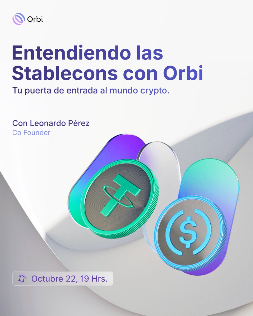 orbi_finance's tweet image. 💸 La economía digital está cambiando la forma en que usamos el dinero.
Descubre cómo las stablecoins hacen posible un mundo financiero más estable y accesible.
🚀 Únete al webinar de Orbi en #TechWeek:
Aprende qué son, cómo usarlas y por qué están transformando los pagos…