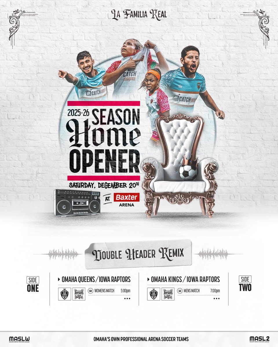 💿 The Queens return to the throne for Volume 02.
Season Home Opener / Dec 20 at <a href="/BaxterArena/">Baxter Arena</a> 
❤️‍🔥 Queens vs Iowa Raptors – 5PM

. . .
👑 Full details → [bit.ly/4hFOAxO]