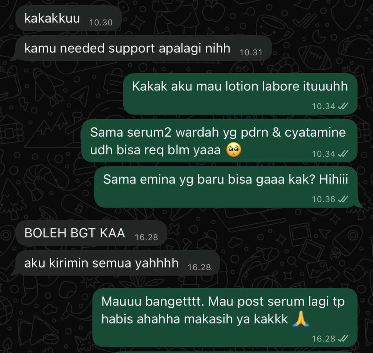 Dulu bela2in nyisihin uang jajan buat beli produk terbaru paragon. Sekarang selalu ditawarin mau apa aja. Alhamdulillah ya Allah. Lumayan hemat setengah juta 🥹