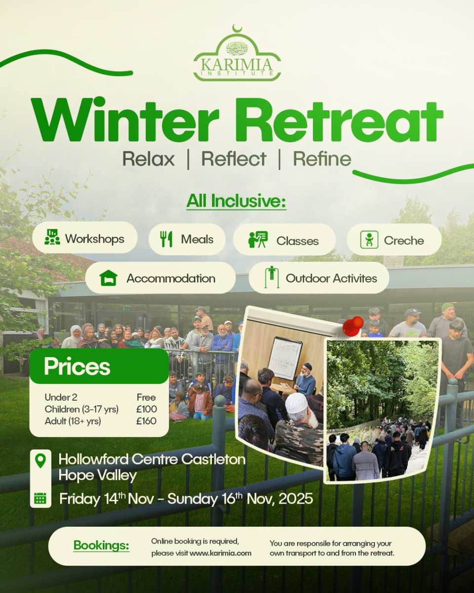 Let your heart breathe in quiet remembrance of Allah.

The Karimia Winter Retreat offers space to reflect, relax, refine, and time in nature so you return steady and renewed.

Limited Spots! Book yours today: karimia.com/events/winter-…