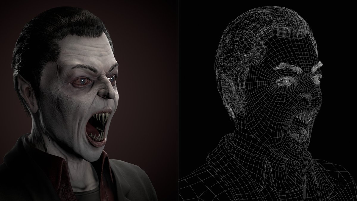 LeonMelia's tweet photo. Most recent one I created, my own version of Dracula. Felt the hair improved from the last lot. Really happy with this.

Clothes need a lot of work🧐

https://t.co/fkzX7C63WL

LMK what you think!
#gamesart #Feedback #sculpt #characterdesign #characterart #zbrush #maya #Dracula https://t.co/F73aoY622v