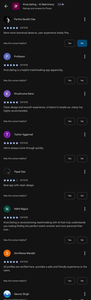 All paid reviews by <a href="/KnotDating/">Knot.dating</a> now we know it barely has any real users. Lmaooo

And <a href="/DeepikaBhardwaj/">Deepika Narayan Bhardwaj</a>, this <a href="/jasveer10/">Jasveer Singh</a> guy is trying to teach you business lol. 

I pity the investors of <a href="/KnotDating/">Knot.dating</a>: <a href="/3one4Capital/">3one4 Capital</a> <a href="/amangupta0303/">Aman Gupta</a> <a href="/peyushbansal/">Peyush Bansal</a> <a href="/Ashneer_Grover/">Ashneer Grover</a> <a href="/vijayshekhar/">Vijay Shekhar Sharma</a>