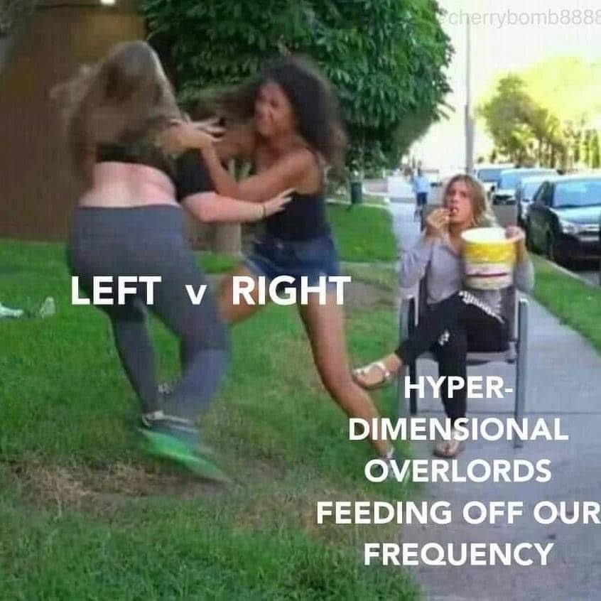 This is honestly how I see the world. 

When I say it's business not personal, that is because making it personal feeds the hyper-dimensional overlords.

Every time you make something personal, every time you pick a side, you submit to to dungeon programming. 

Very, very few 🫳