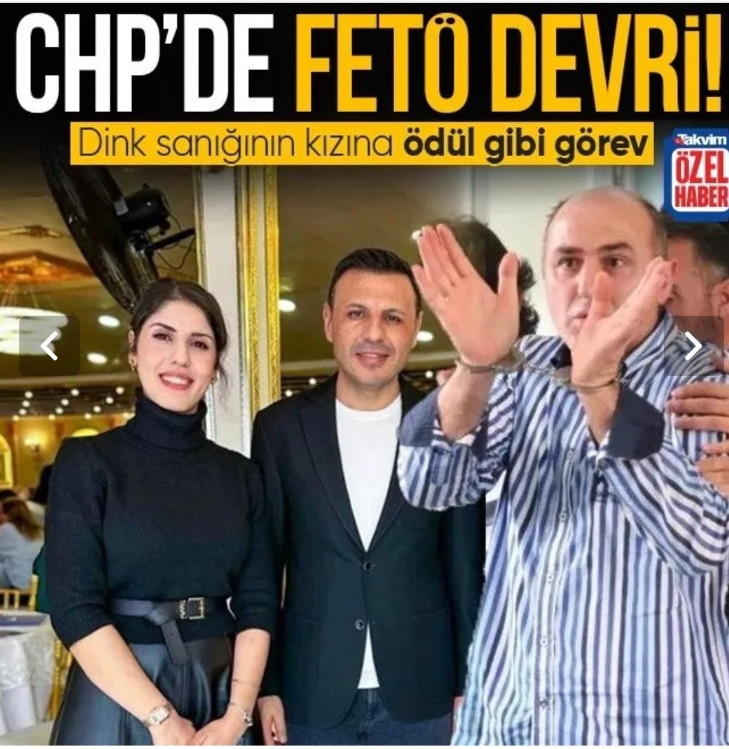 Hrant Dink cinayeti sanıklarından, şeddeli FETÖ’cü Ali Fuat Yılmazer’in kızı Zeynep Rabia Yılmazer Aka, CHP İstanbul İl Başkan Yardımcısı oldu

FETÖ ile CHP kardeştir,
Aksini söyleyen kalleştir.