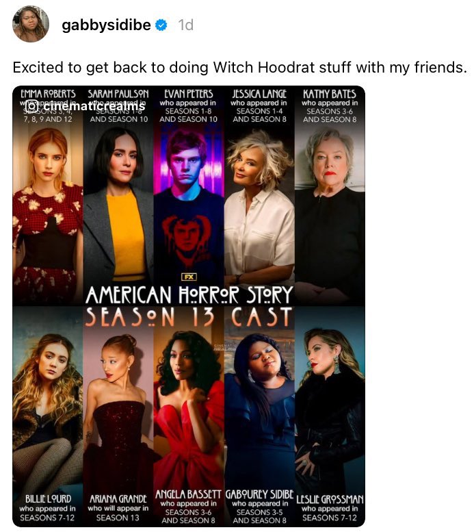 “Excited to get back to doing Witch Hoodrat stuff with my friends.”