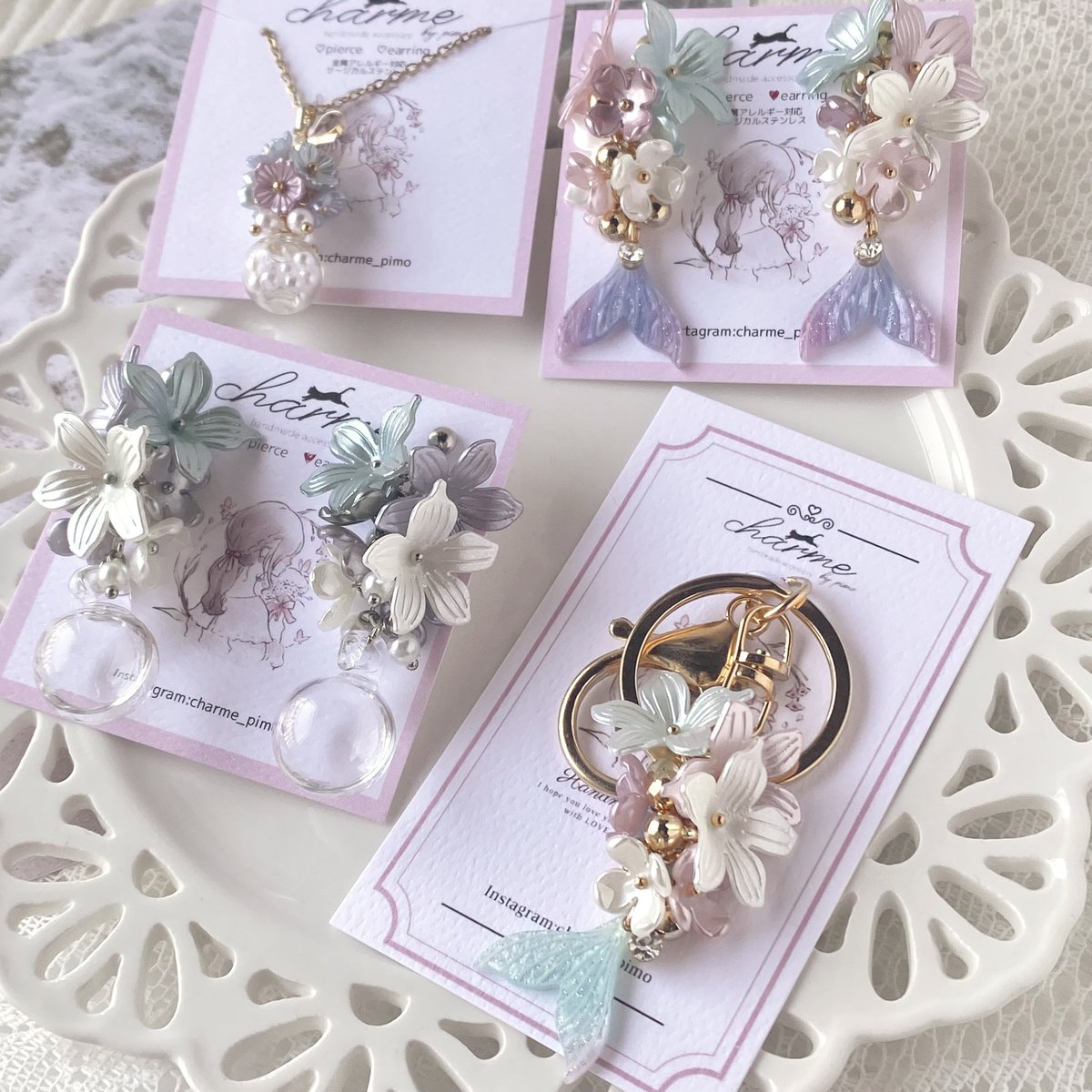 マーメイドのバッグチャームが最近よくお迎えいただいております🧜🏻‍♀️
人魚姫モチーフなので季節問わず♡
シリーズを揃えるとより一層世界観をお楽しみいただけますჱ̒˶ｰ̀֊ｰ́ )