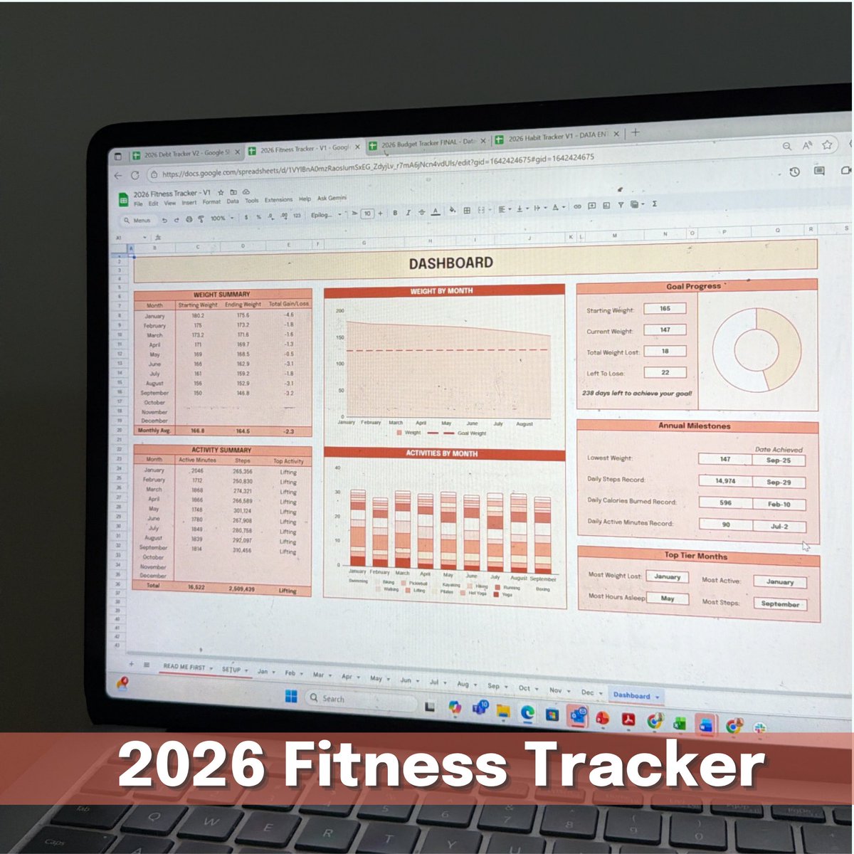 exceldictionary's tweet image. Introducing the NEW 2026 Fitness Tracker! 🏃‍♀️

Your all-in-one system for workouts, nutrition, sleep, weight &amp;amp; steps — all tracked with visual dashboards 💪

Join the waitlist for the lowest price 👉 excel-dictionary.com/pages/2026-tra…

#excel #fitness #health #wellness