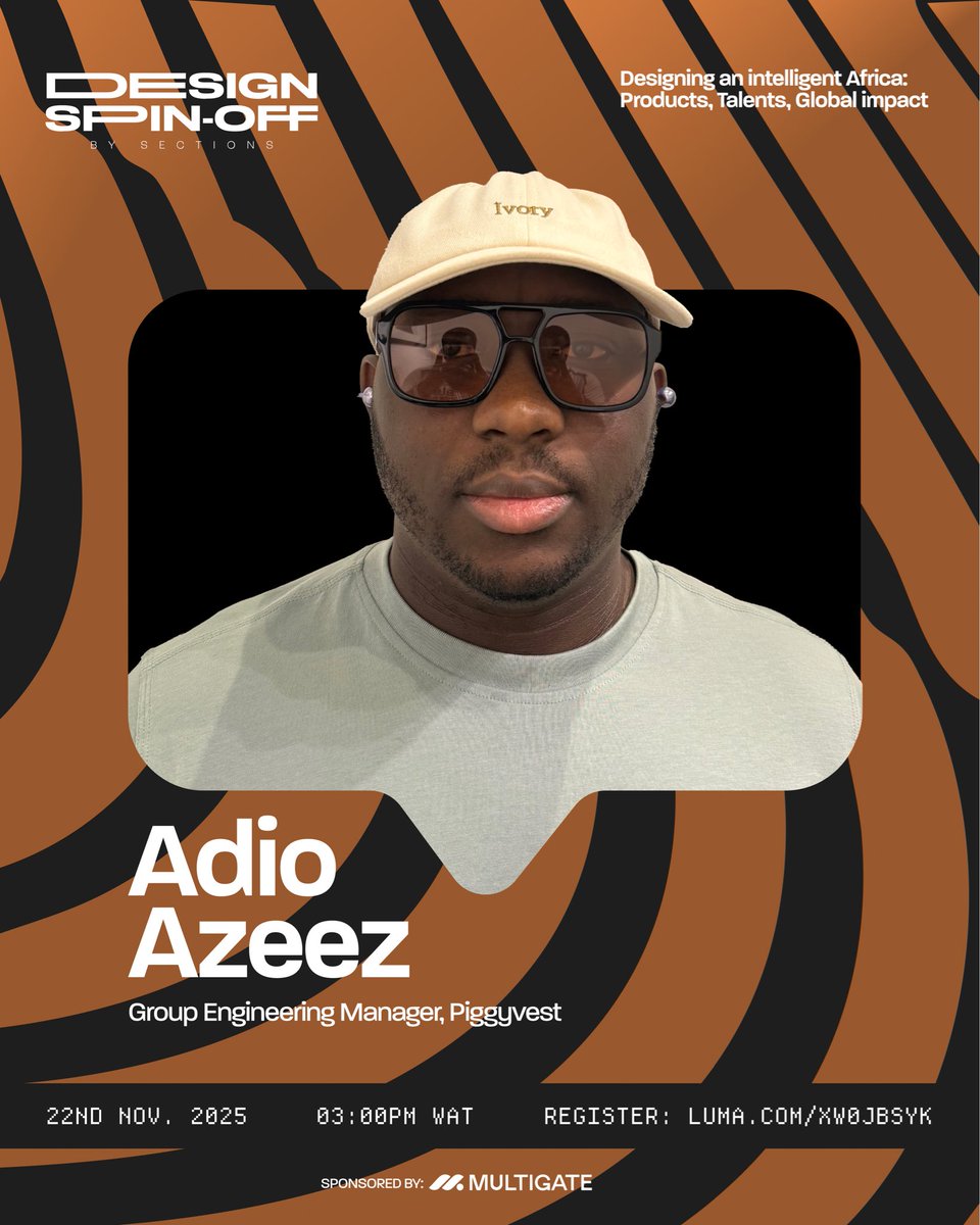 hello_sections's tweet image. We’re thrilled to announce @iam_azeezadio , Group Engineering Manager at PiggyVest, as a speaker for Design Spin-off 2025!

With his extensive experience in engineering and product development, Azeez brings invaluable insights that will spark meaningful discussions.