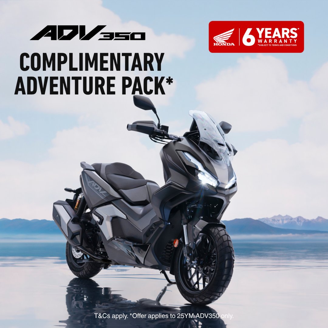 VertuMotorcycle's tweet photo. Conquer crisp mornings and winding roads with confidence, the ADV350 comes with a free Adventure Pack to fuel your seasonal escapes 🍂 

Your perfect ride is waiting.

Find your nearest dealership today >> https://t.co/RnG5hT2V0F

#VertuMotorcycles #HondaMotorcycles #HondaADV350 https://t.co/3mZWQvcMnd