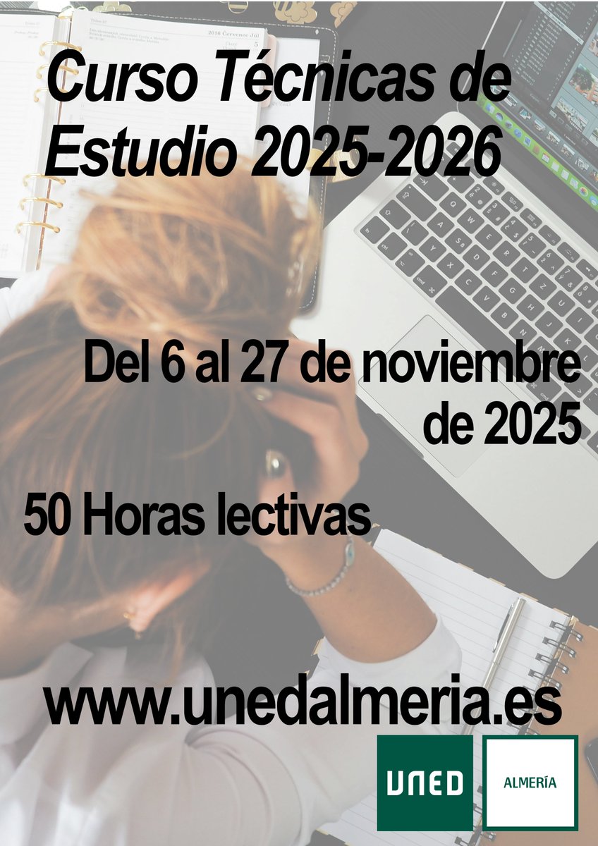 📢📢 Último día para matricularse en el Curso de Técnicas de Estudio Autorregulado!!
🎓2 créditos ECTS
🌐extension.uned.es/actividad/idac…