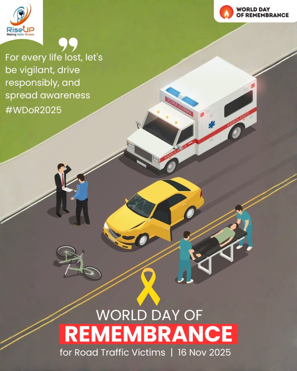 RiseUp_Ngo's tweet image. 🕯️ “Every life lost on the road is one too many. Let’s remember, reflect, and recommit to safer streets for all.”
#WorldDayOfRemembrance #WDoR2025 #RoadSafety #DriveResponsibly 

@deepakbiruajmm @MORTHIndia @nitin_gadkari @ranchipolice @rishabhriseup @UNRSC