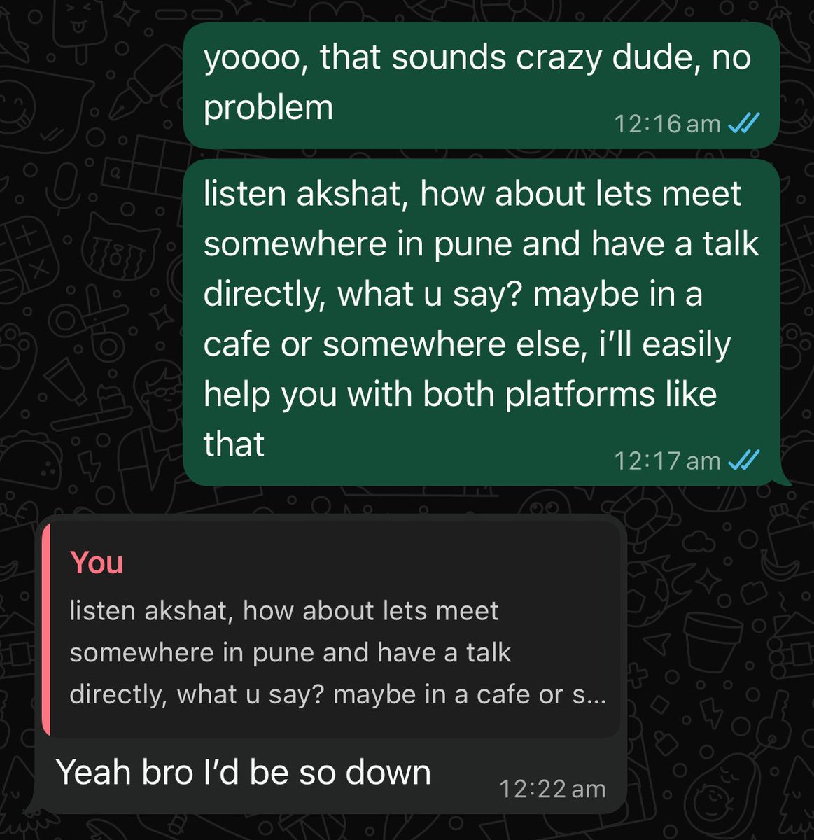 sohailscales's tweet image. just found out my coaching client lives in the same city I do

so instead of helping him on calls, I prefer actually meeting 

online business is totally a fun