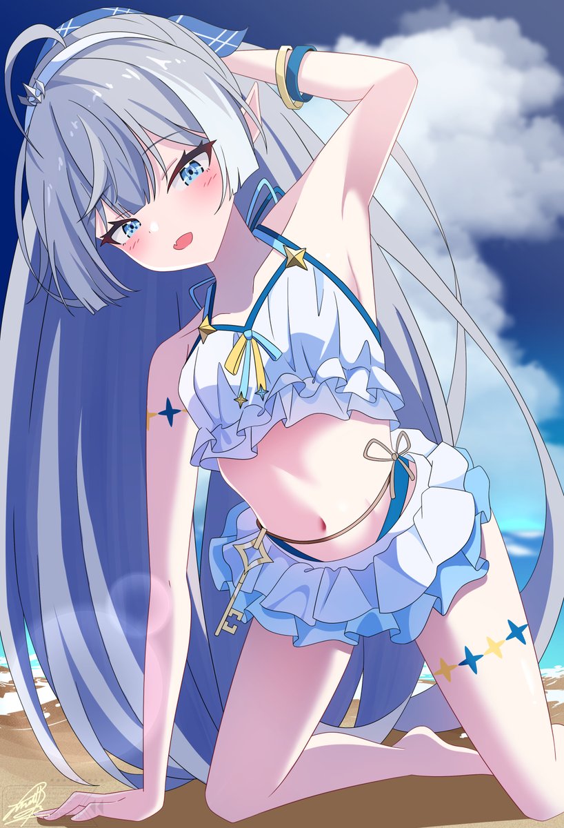 魔王ちゃん(水着Ver)🩵🤍
#ステラソラ #StellaSora