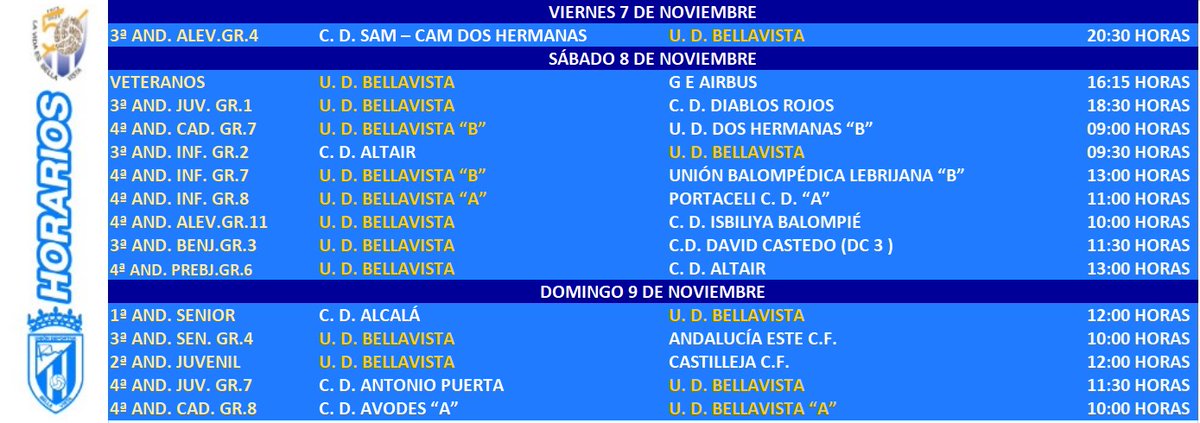 ⏰🚨💙 𝗔𝗭𝗨𝗟𝗘𝗦𝗦𝗦!!! 💙🚨⏰

Estos son los 𝑯𝑶𝑹𝑨𝑹𝑰𝑶𝑺 correspondientes a los partidos de nuestros equipos a lo largo del fin de semana.
 
¡𝙏𝙚 𝙚𝙨𝙥𝙚𝙧𝙖𝙢𝙤𝙨 para apoyar a los nuestros!

#SomosPartedelaHistoria
#Azulcomoformadevida