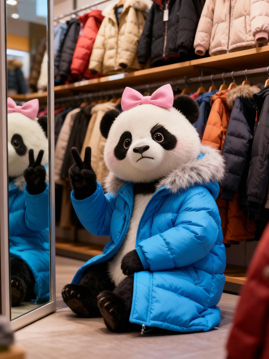tan_hua18069's tweet image. 🧥 Winter coat shopping for Kazakhstan!
  Choosing between &quot;super warm&quot; and &quot;super cute&quot; is so   hard! ❄️
  #PandaShopping #WinterPrep #AIArt #KazakhstanTravel