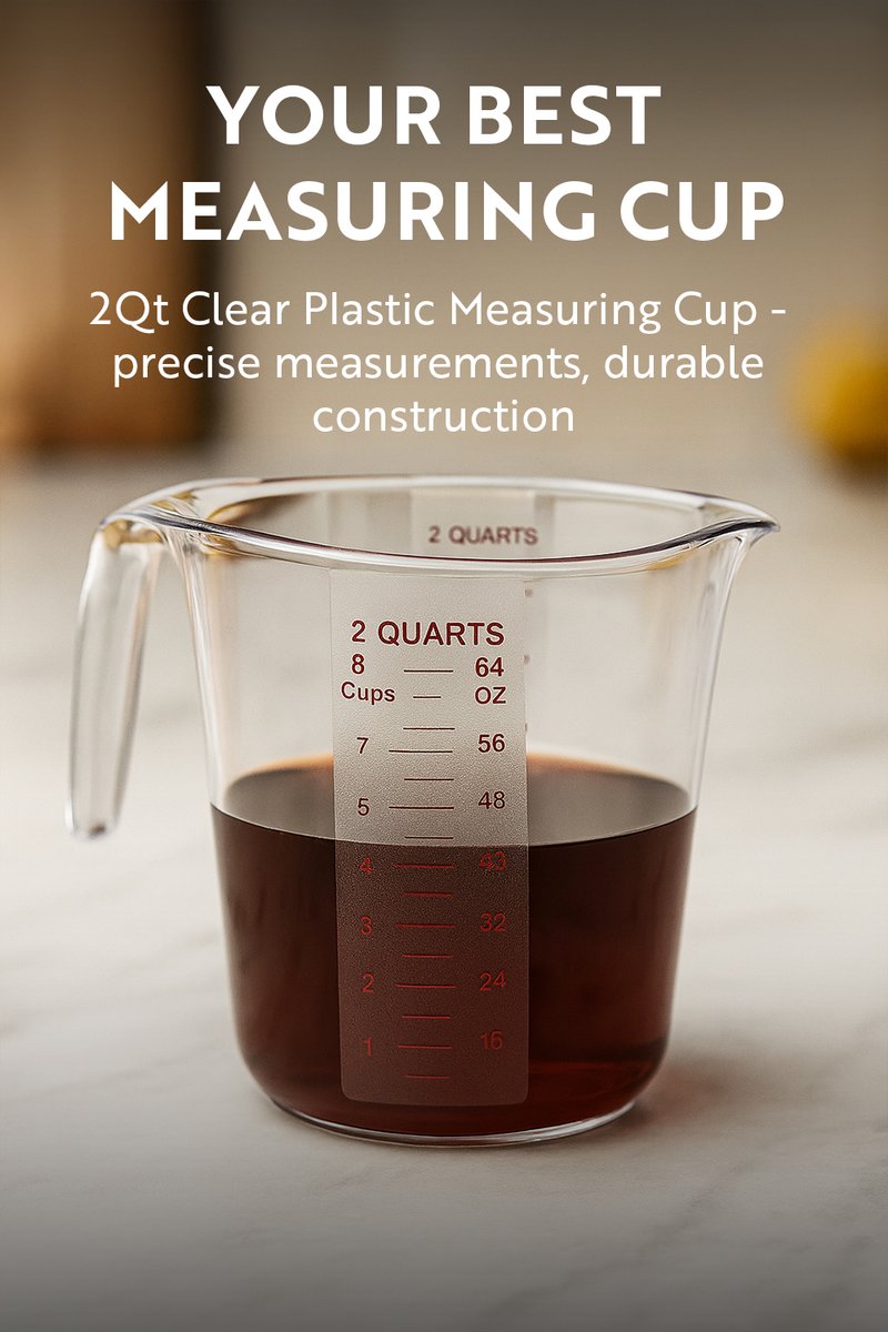 restaurantware's tweet image. From batter to broth, count on it.
Built tough - our clear plastic measuring cup holds 2 qt, stands up to 248 °F, and survives the occasional drop. 7¾″ × 6″ × 7½″. 10-count box.
Explore the full spec sheet → restaurantware.com/products/chef-…
#FoodService #BakingTools #Restaurantware