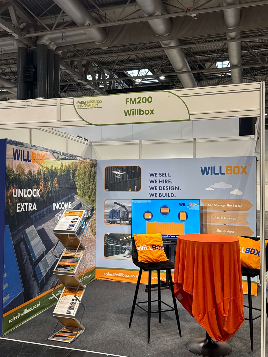 willboxuk's tweet image. Visit Willbox at the Farm Business Innovation Show at the NEC, stand FM200, today and tomorrow to discover how our sales team can help you unlock the potential of your land with our self-storage setup solutions. 🚜

#selfstorage #shippingcontainers #containersales