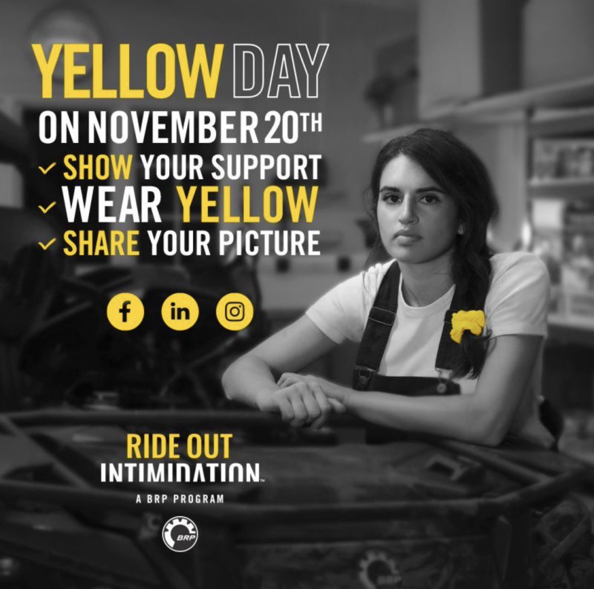 AntiBullyingCen's tweet image. 💛 ABC is proud to support #YellowDay on Nov 20!
We’re standing with BRP and the @BTWFoundation to #RideOutIntimidation and spread kindness. 💛
Wear yellow, share your photo, and take a stand against bullying. 🌟
#BeKind365 #EndBullying #StandTogether