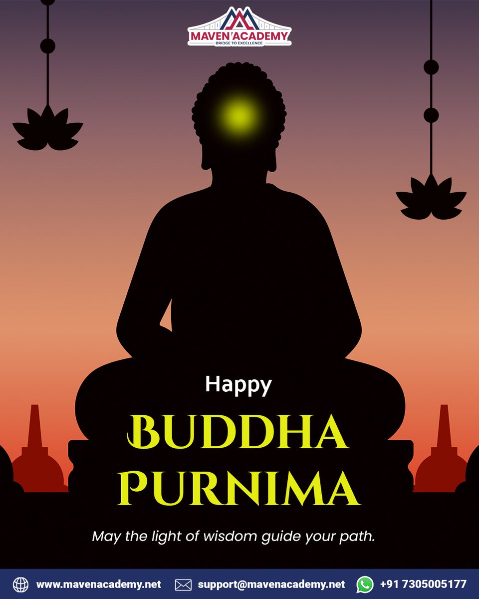MavenAcademy1's tweet image. 🌕 Happy Buddha Purnima! 🙏
May the divine light of Lord Buddha’s wisdom and compassion illuminate your life. 
📞 Call us: 73050 05177
🌐 Visit: mavenacademy.net
📧 Email: support@mavenacademy.net

#BuddhaPurnima #MavenAcademy #Peace #Wisdom #Inspiration #PositiveVibes