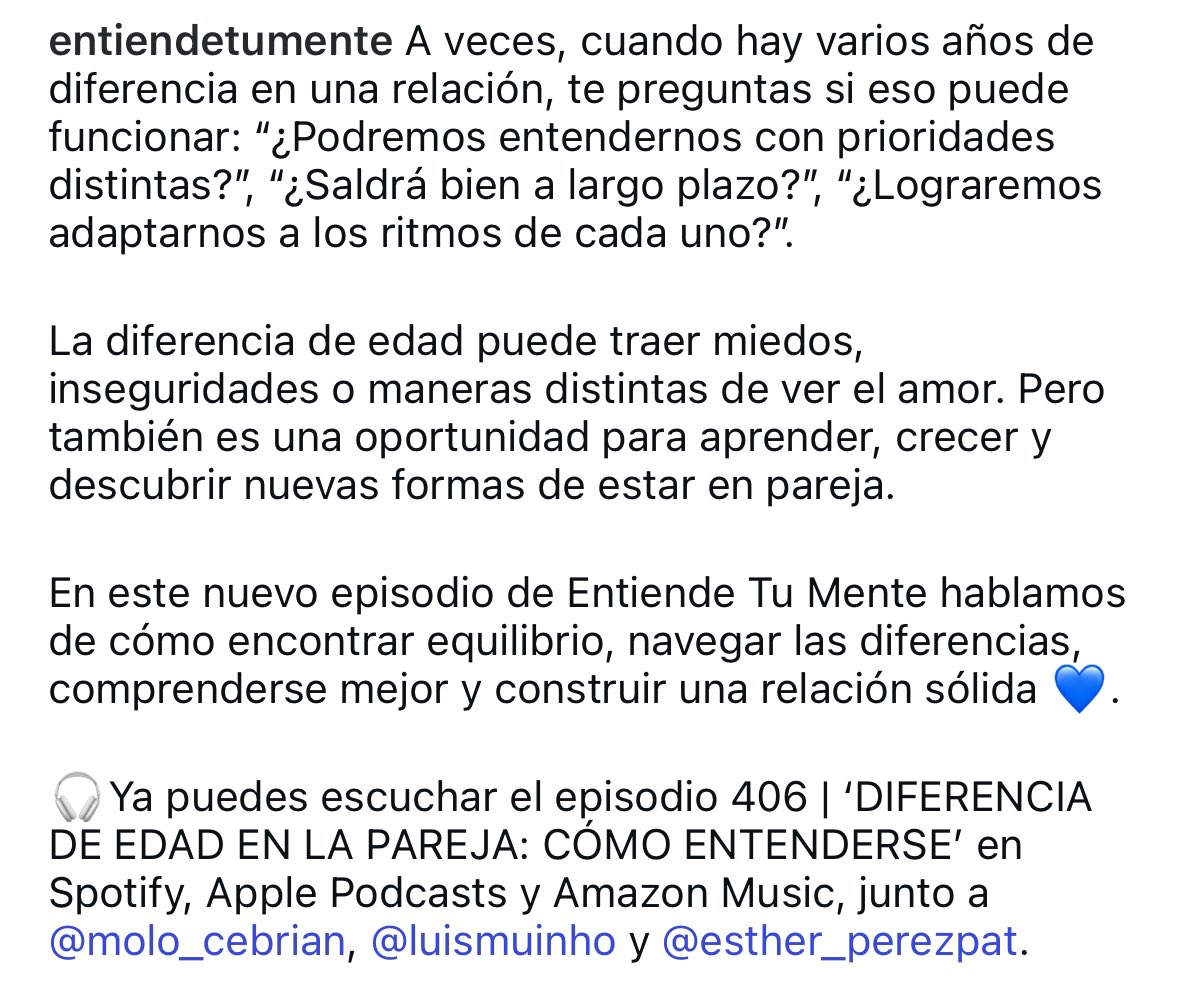 Esta semana hablamos de cómo vivir una relación cuando hay una (gran) diferencia de edad de por medio. 

🔗 escúchalo aquí: open.spotify.com/episode/6VFyXJ…