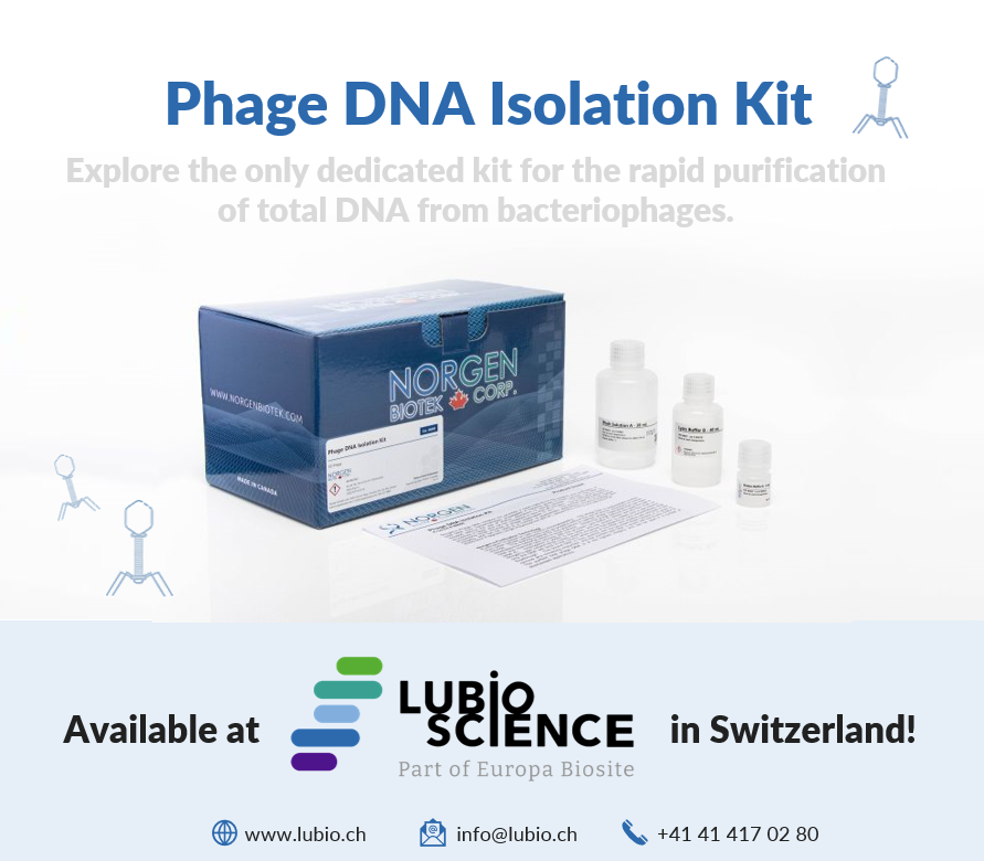 LubioScience's tweet photo. 🦠 Phage DNA Isolation – made simple 🦠

The Phage DNA Isolation Kit from Norgen Biotek is the only dedicated solution for efficient and reliable phage DNA purification – available exclusively at LubioScience in Switzerland. Shop the kit here 👉 https://t.co/3dnA1eiaGn https://t.co/a9fRFT3RP5