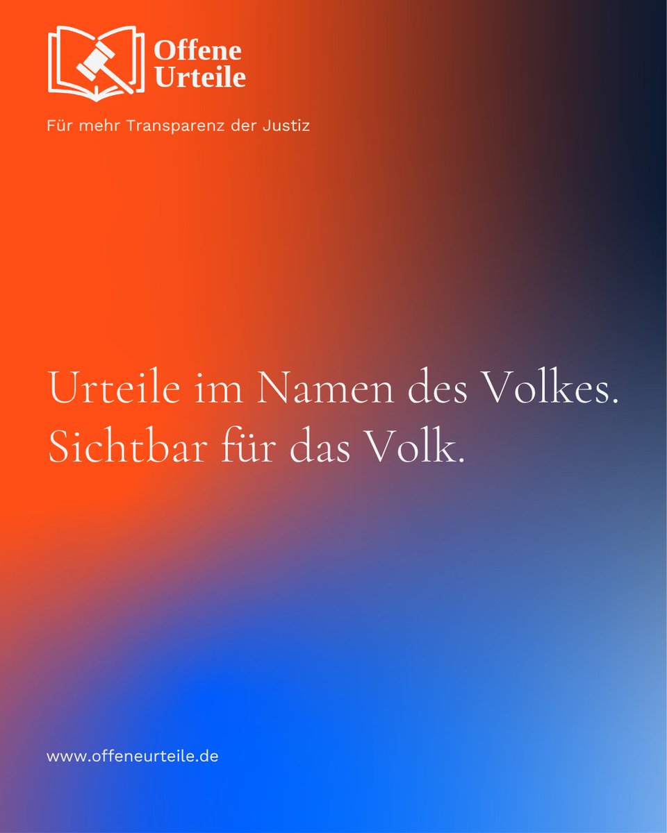 echo_pbreyer's tweet image. Wenn unsere Gerichte im Namen des Volkes urteilen, sind sie dem Bürger auch Rechenschaft schuldig.

Jetzt kannst du ganz einfach mithelfen, Urteile veröffentlichen zu lassen. Fordere dein erstes Urteil an: offeneurteile.de

#OffeneUrteile #Transparenz #Justiz #MachMit