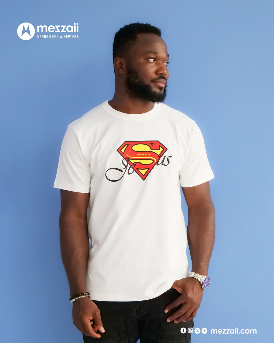 MezzaiiOfficial's tweet photo. This “Jesus the Savior” tee reminds everyone where real strength comes from — not the “S” on your chest, but the Savior in your heart. ❤️
✨ Super comfy fit
🇬🇭 Made with love in Ghana
🛒 Available now on https://t.co/rik4OO1MdO
#Mezzaii #jesusthesavior #tshirt #onlineshopping https://t.co/57DRgDrTMf