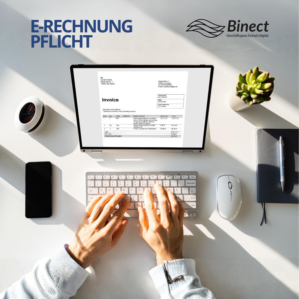 𝗘-𝗥𝗲𝗰𝗵𝗻𝘂𝗻𝗴 𝗣𝗳𝗹𝗶𝗰𝗵𝘁 𝟮𝟬𝟮𝟱: 𝗗𝗶𝗲 𝗨𝗵𝗿 𝘁𝗶𝗰𝗸𝘁

Seit 1. Januar 2025 MÜSSEN alle Unternehmen in Deutschland E-Rechnungen empfangen können.
Das ist keine Empfehlung. Das ist nicht optional. Das ist Gesetz. 

🔗 binect.de/news-blog/vers…

#ERechnung