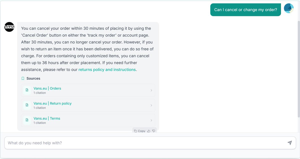 DocuChatIO's tweet image. Transparency builds trust. DocuChat cites every answer it gives. ✅ Accurate ✅ Verifiable ✅ Reliable #AI #Trust #CX