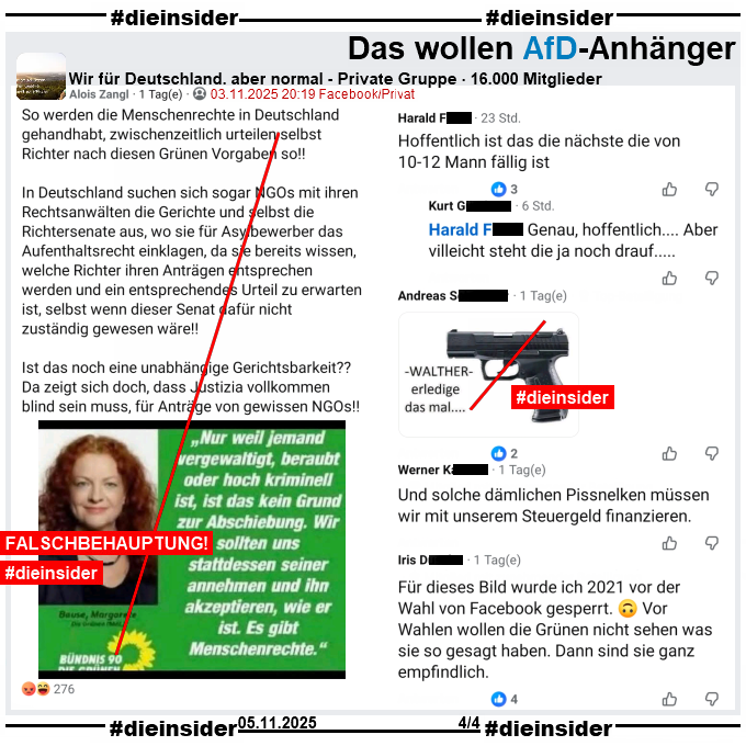 Sie sind nicht in der Lage - oder wollen es nicht - 5 Sekunden zu investieren, um herauszufinden, dass dieses angebliche Zitat von Margarete Bause ein #Fake von 2018 ist!

#LautGegenNazis #NiemalsAfD #AfDVerbot #Stadtbild
#Antifa #Antifaschismus #GemeinsamGegenHass 
#DieInsider