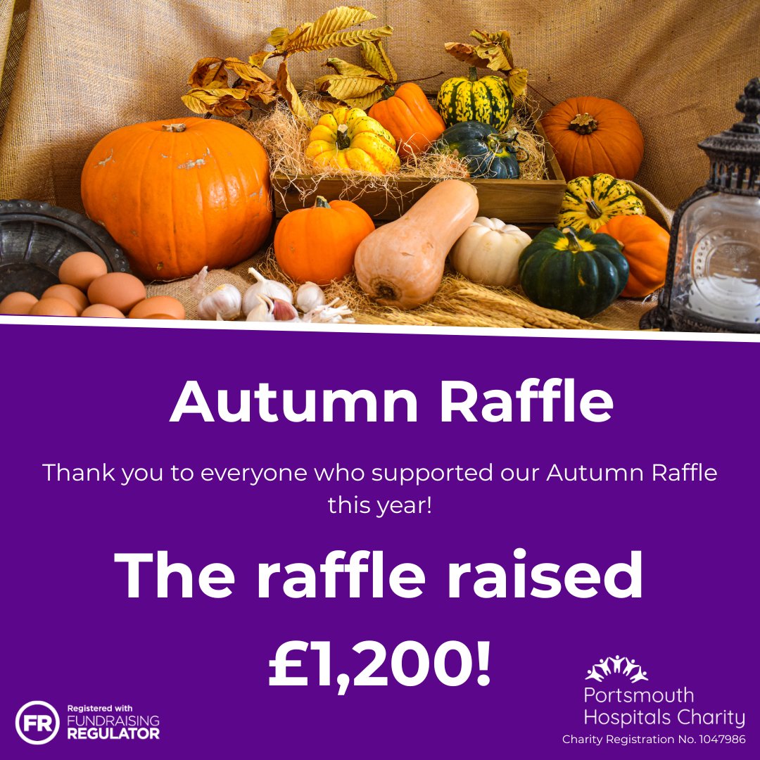 Thank you to everyone who took part in our Autumn Raffle this year, we managed to raise a fantastic £1,200!
 
All of our winners have been contacted, but if you want to see the results for yourself, click here: shorturl.at/Sr7nn