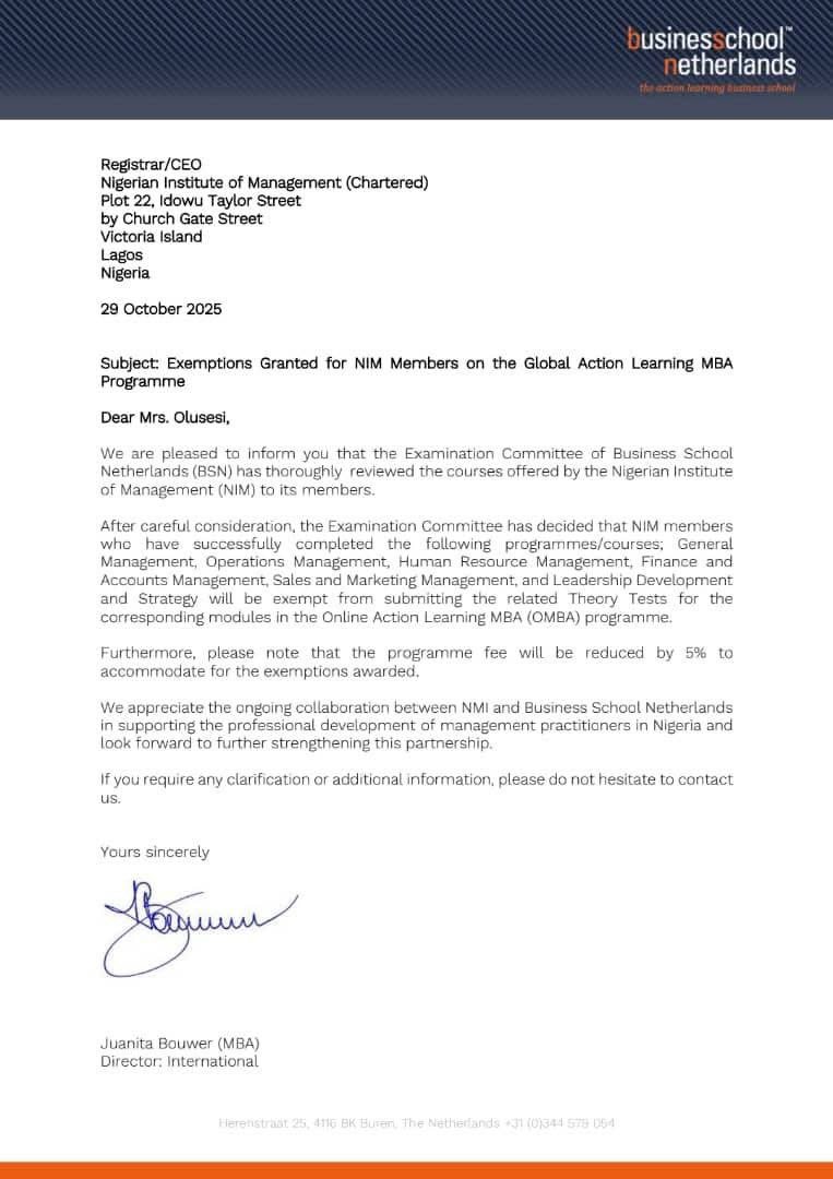 nimchartered's tweet image. NIM (Chartered) now incorporated in the US! 🇺🇸 Plus BSN offers NIM members 5% off their Online MBA programme. Following our UK/Ireland chapter launch, we&apos;re expanding globally to better serve our members worldwide. 🌍

#NIMGlobal #ProfessionalExcellence #CareerGrowth