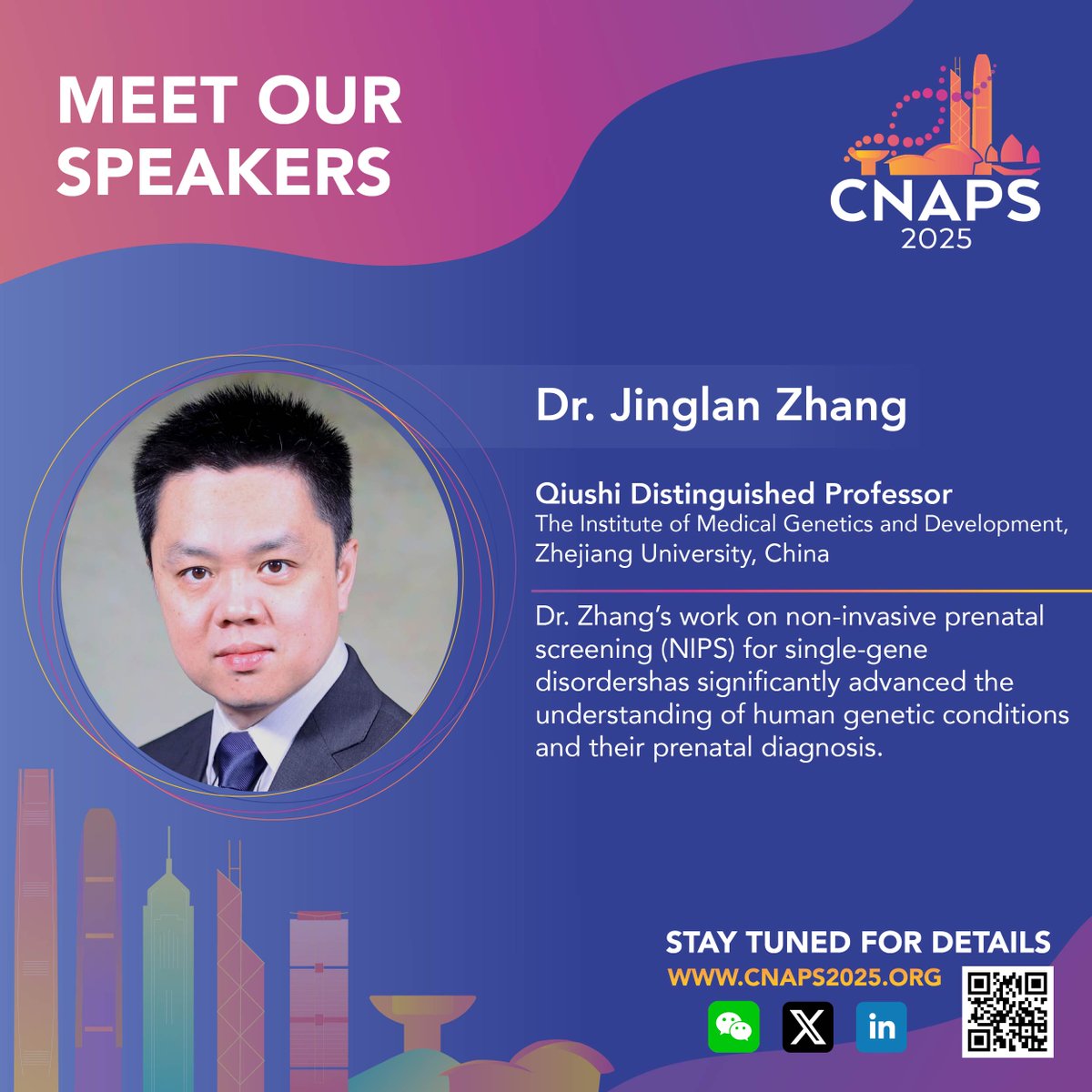 CNAPS2025's tweet image. 🧬 We are honoured to have Dr. Jinglan Zhang joining us at #CNAPS2025!

Dr. Zhang is a Qiushi Distinguished Professor at Zhejiang University. His work has significantly advanced the understanding of human genetic conditions and their prenatal diagnosis.

#gene #fragmentomics