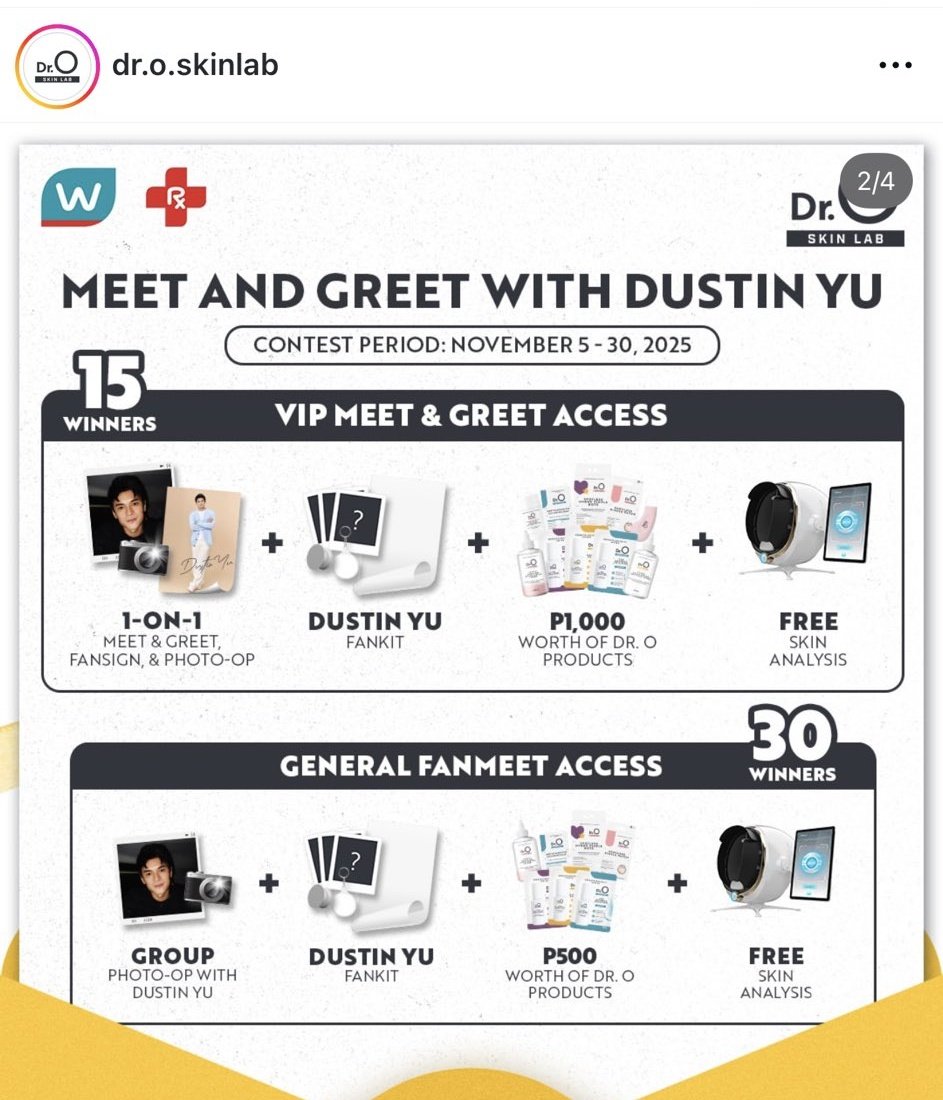 Grabeee paglaanan ng oras ng mga brands si Dustin! Hindi lang mga simple prescon or contract signing! Talaga FANMEET! Kasi alam nila na yung mga fans ni Dustin ay nag show up and sobra sya mag appreciate sa mga fans nya!!!

DUSTIN FOR DrO SKINLAB
#DustBia | #DustinYu
